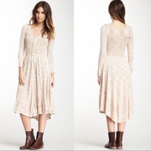Free People Space Dye Open Knit Henley Dress Sz XS
